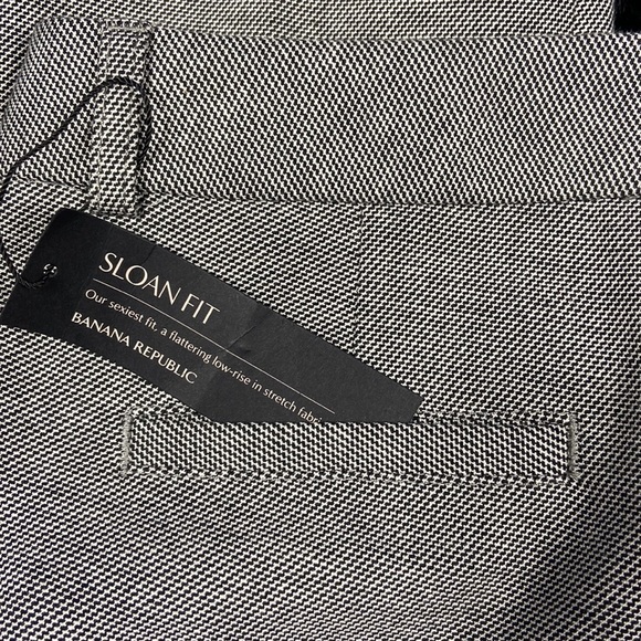 Banana Republic “Sloan” Black and White Low Rise Stretch Straight Dress Pants - Picture 6 of 9